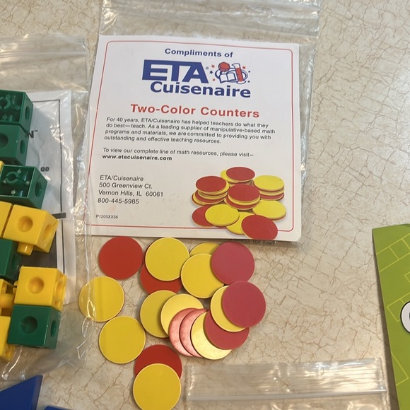 Cuisenaire Rods,TwoColor Counters, Geometric Shapes, Squares, Math Homeschooling - Picture 5 of 13
